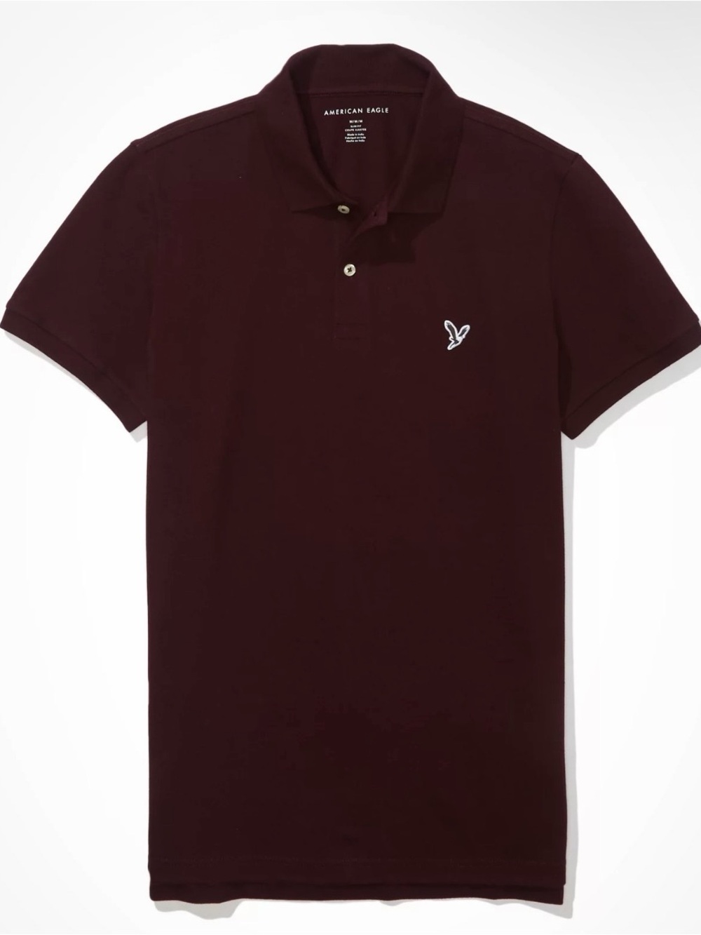 American Eagle Burgundy Flex Polo Shirt Men’s XL Preppy Y2K Style